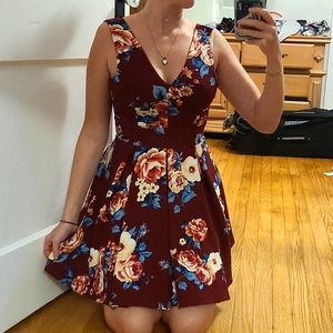 Haute Monde Red Floral Dress